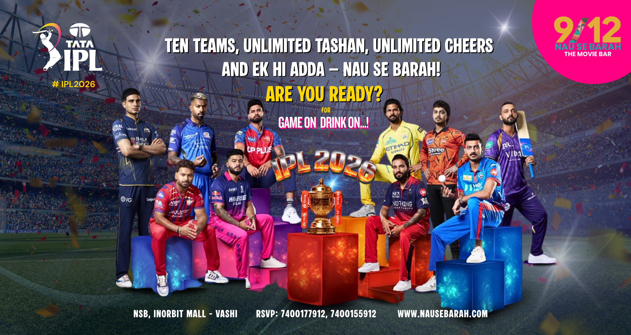 Blue and White Modern Cricket Match Final Team Banner (2048 x 858 px)